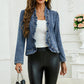 🧥40% OFF NOW!! 🌸 Women's Denim Jacket with Ruffles & Open Front – Lightweight & Feminine – Versatile & Chic 👗