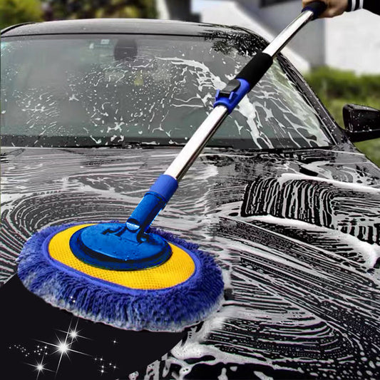 🚗40% OFF NOW!🧽Durable Aluminum Long Handle Telescopic Car Wash Mop – Soft Microfiber, Scratch-Free & Adjustable Length✨