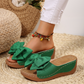 👡40% OFF NOW! 🎀 Women's Bowknot Peep-Toe Wedge Sandals – Chic Design, Comfortable Wedge & Easy to Slip On 🌸