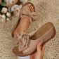 👡40% OFF NOW! 🎀 Women's Bowknot Peep-Toe Wedge Sandals – Chic Design, Comfortable Wedge & Easy to Slip On 🌸