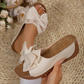 👡40% OFF NOW! 🎀 Women's Bowknot Peep-Toe Wedge Sandals – Chic Design, Comfortable Wedge & Easy to Slip On 🌸