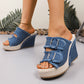👡New arrival 40% OFF!🥰Women's Casual Denim Platform Slide Sandals