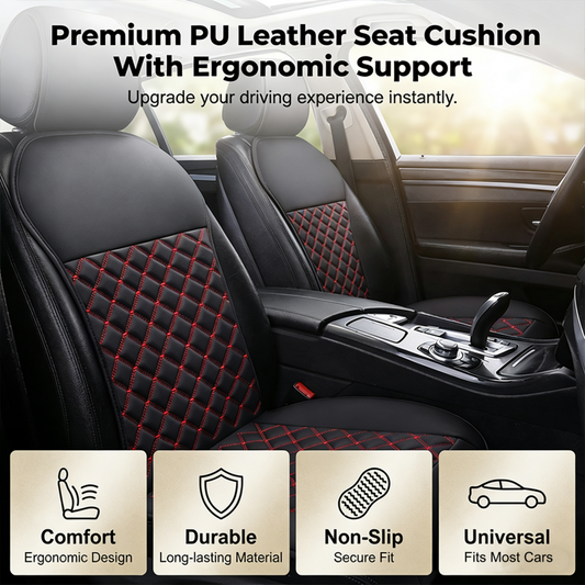 🆕New arrival 40% OFF!🚙Sleek PU Leather Car Seat Cushion – All-Season Protection & Stylish Upgrade