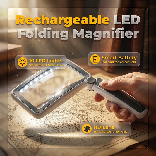 📖New arrival 40% OFF!🔍Foldable, Handheld Reading Magnifier with Illumination💡