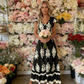 👗Mid-Year 50% Off!🍁Women's V-Neck Baroque Print Flowy Maxi Dress