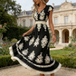 👗Mid-Year 50% Off!🍁Women's V-Neck Baroque Print Flowy Maxi Dress