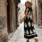 👗Mid-Year 50% Off!🍁Women's V-Neck Baroque Print Flowy Maxi Dress