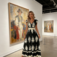 👗Mid-Year 50% Off!🍁Women's V-Neck Baroque Print Flowy Maxi Dress