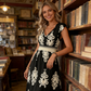 👗Mid-Year 50% Off!🍁Women's V-Neck Baroque Print Flowy Maxi Dress