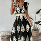 👗Mid-Year 50% Off!🍁Women's V-Neck Baroque Print Flowy Maxi Dress