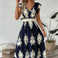 👗Mid-Year 50% Off!🍁Women's V-Neck Baroque Print Flowy Maxi Dress