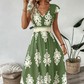 👗Mid-Year 50% Off!🍁Women's V-Neck Baroque Print Flowy Maxi Dress