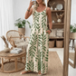 👡New arrival 40% OFF!🤍Women's Leaf Print Spaghetti Strap Jumpsuit