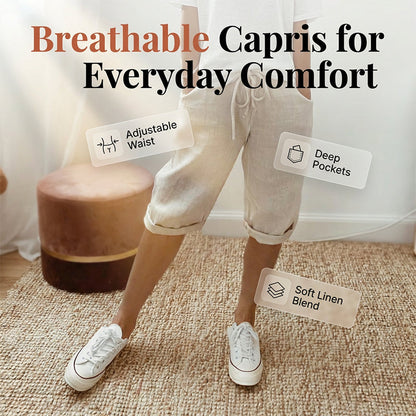👖New arrival 40% OFF! 🔥Women’s Casual Cotton Linen Capris – Breathable, Comfortable & Effortlessly Chic 🌿✨