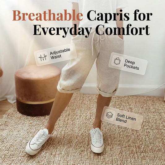 👖New arrival 40% OFF! 🔥Women’s Casual Cotton Linen Capris – Breathable, Comfortable & Effortlessly Chic 🌿✨