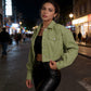 🧥New arrival 40% OFF!🍃Women's Solid Cropped Button-Down Jacket