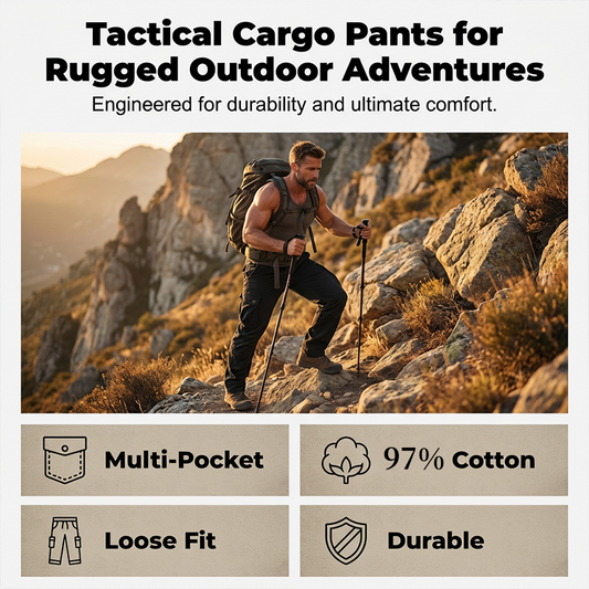 👖40% off!🛠️ Men's Cotton Cargo Tactical Pants – Multi-Pocket, Reinforced Construction & Adjustable Waist 🔧