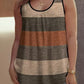 🎽New arrival 40% OFF!🏖️Women's Color Block Striped Tank Top Ruched Neck Sleeveless Tops