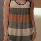 🎽New arrival 40% OFF!🏖️Women's Color Block Striped Tank Top Ruched Neck Sleeveless Tops