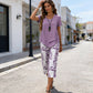 👗40% OFF! 🔥Women's 2-Piece Set – Layered Asymmetrical Tunic Top & Printed Wide Leg Pants, Breathable Polyester ✨