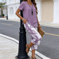👗40% OFF! 🔥Women's 2-Piece Set – Layered Asymmetrical Tunic Top & Printed Wide Leg Pants, Breathable Polyester ✨