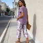 👗40% OFF! 🔥Women's 2-Piece Set – Layered Asymmetrical Tunic Top & Printed Wide Leg Pants, Breathable Polyester ✨