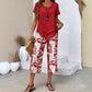 👗40% OFF! 🔥Women's 2-Piece Set – Layered Asymmetrical Tunic Top & Printed Wide Leg Pants, Breathable Polyester ✨