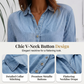 👗40% off!🤍Relaxed Fit A-Line Denim Dress with Mesh Sleeve Detail