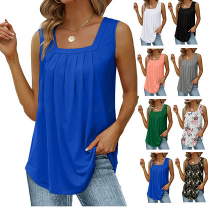 🌸50% OFF!🌴Women's Square Neck Sleeveless Vest T-Shirt