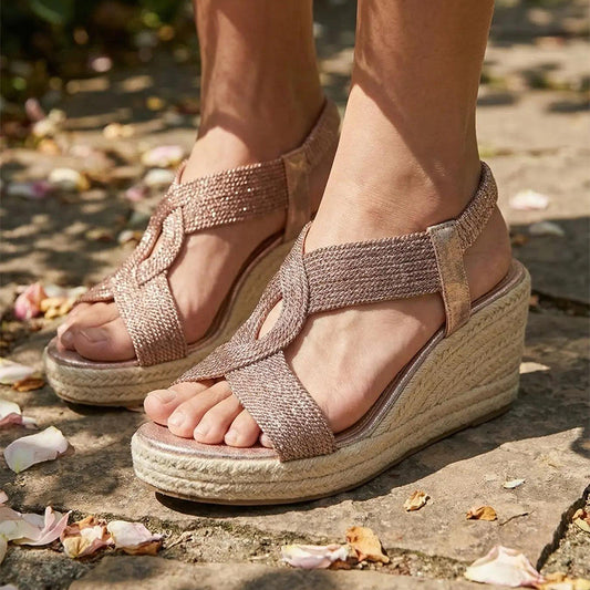 🥿New arrival 40% OFF!🌿Women's Casual Bohemian Woven Wedge Sandals