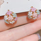 💞Mother's Day Early Bird Special💍Elegant earrings with colorful floral motifs made of cubic zirconia