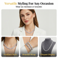 💍Mother's Day Early Bird Special💎Sparkling Heart Statement Chain Necklace – Rhinestone, Gold/Silver, Adjustable Length – Perfect Gift 💖