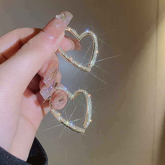 💞Mother's Day Early Bird Special💍Women’s Sparkling Gold Heart Earrings