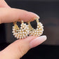 💍Mother's Day Early Bird Special✨ Faux Pearl Basket Hoop Earrings – Gold Tone, Unique Weave, Classic Elegance 🪀