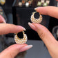💍Mother's Day Early Bird Special✨ Faux Pearl Basket Hoop Earrings – Gold Tone, Unique Weave, Classic Elegance 🪀