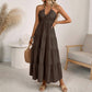 👗40% OFF NOW! 🌴 Women's Halter Neck Backless Maxi Dress – Tiered, Flowy, Resort Style 🌺