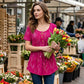 👕 LIMITED-TIME 40% OFF! ✨ Women's Tunic Top – Floral Print, Pleated, Loose Fit, Casual ✨