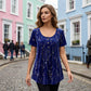 👕 LIMITED-TIME 40% OFF! ✨ Women's Tunic Top – Floral Print, Pleated, Loose Fit, Casual ✨