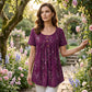 👕 LIMITED-TIME 40% OFF! ✨ Women's Tunic Top – Floral Print, Pleated, Loose Fit, Casual ✨