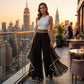 🍂New arrival 40% OFF!🖤Women's Wide-Leg Pants – Flowy, Gold Trim, Elegant, Versatile