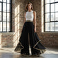 🍂New arrival 40% OFF!🖤Women's Wide-Leg Pants – Flowy, Gold Trim, Elegant, Versatile