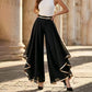 🍂New arrival 40% OFF!🖤Women's Wide-Leg Pants – Flowy, Gold Trim, Elegant, Versatile