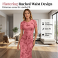 👗40% OFF! ✨ Women's Floral Mesh Mermaid Dress – Ruched Waist, Romantic, 7 Colors 🌸