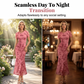 👗40% OFF! ✨ Women's Floral Mesh Mermaid Dress – Ruched Waist, Romantic, 7 Colors 🌸