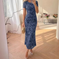 👗40% OFF! ✨ Women's Floral Mesh Mermaid Dress – Ruched Waist, Romantic, 7 Colors 🌸