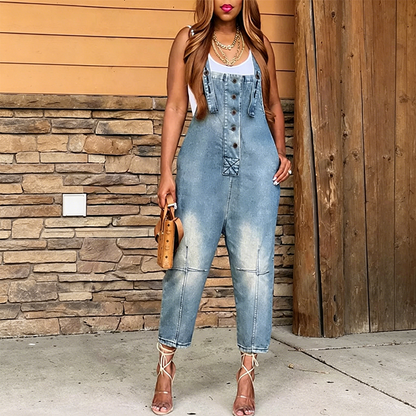 👖40% OFF NOW! 👗 Women's Denim Overalls – Button-Front & Tapered Fit – Adjustable Straps & Soft Cotton – Functional Pockets & Versatile Style 👟