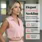 👚40% OFF NOW!🌸 Women's Two-Piece Lounge Set – Collared Crop Top & Wide-Leg Pants – Drawstring & Breathable – Chic Casual Outfit 👖