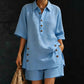 🌸 New arrival 40% OFF!🤍Women's Summer Relaxed Fit Top and Shorts Set