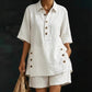 🌸 New arrival 40% OFF!🤍Women's Summer Relaxed Fit Top and Shorts Set