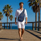 🎒40% OFF! ✨ Men's Outdoor Sling Crossbody Bag – Multi-Pocket, Water-Resistant, Breathable Back 🌦️